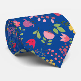 Vår Wildblommor Blommigt Design på Blue Slips