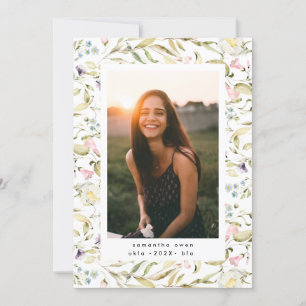 Vår Wildblommor Boho Photo Universiteten Grad Meddelande
