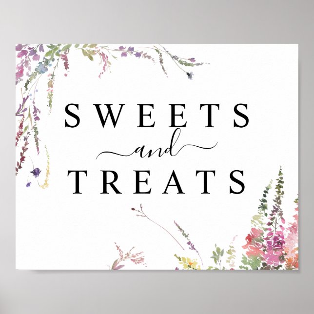Vår Wildblommor Bröllop Sweets & Treats Dessert Poster (Framsidan)