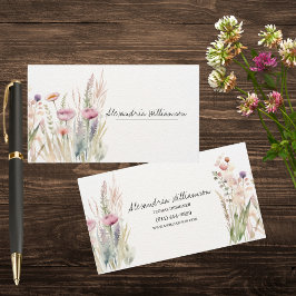 Vår Wildblommor Dubbla Sided Visitkort