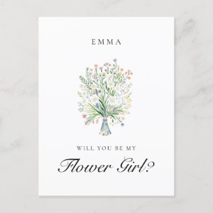 Vår Wildblommor Flower Girl Frieri Vykort