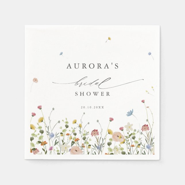 Vår Wildblommor Garden Blommigt Möhippa Pappersservett (Framsidan)