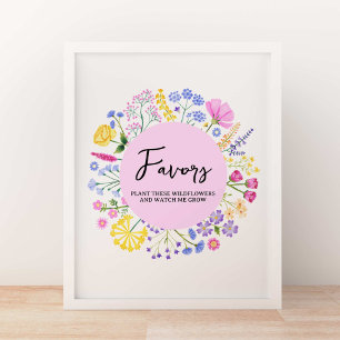 Vår Wildblommor Garden Party Birthday Pedestal Poster