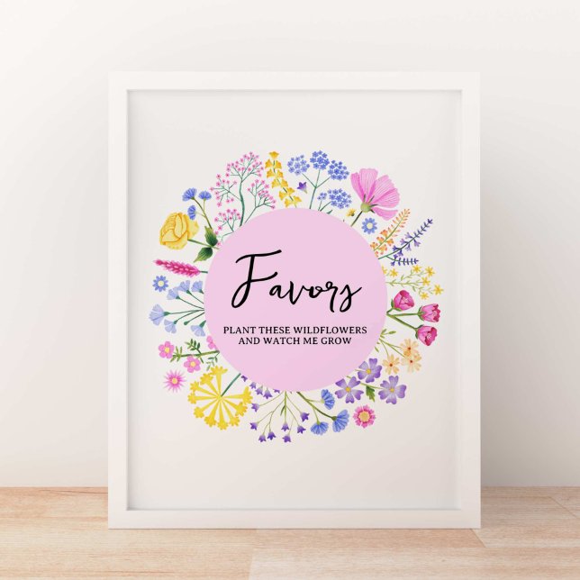 Vår Wildblommor Garden Party Birthday Pedestal Poster (Spring Wildflowers Garden Party Birthday Pedestal Poster)