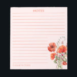 Vår Wildblompoppy Blommigt Personlig Anteckningsblock<br><div class="desc">Öka din anteckningsupplevelse med vårt exekutiva Anteckningsblock för Rosa av jodrosblommor i Personlig. Det här anteckningsblocket har utformats med en fantastisk vattenfärgsartiker och har en fängslande design som kan anpassas efter ditt namn eller namnen på dina nära och kära. Perfekt för personlig använda eller som en tänkbar gåva kombinerar dessa...</div>