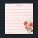 Vår Wildblompoppy Blommigt Personlig Anteckningsblock<br><div class="desc">Öka din anteckningsupplevelse med vårt exekutiva Anteckningsblock för Rosa av jodrosblommor i Personlig. Det här anteckningsblocket har utformats med en fantastisk vattenfärgsartiker och har en fängslande design som kan anpassas efter ditt namn eller namnen på dina nära och kära. Perfekt för personlig använda eller som en tänkbar gåva kombinerar dessa...</div>