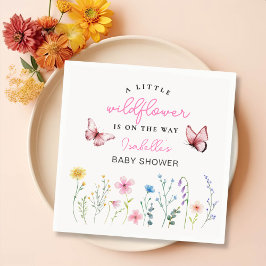 Vår Wildbloms Blommigt Girl Baby Shower Pappersservett