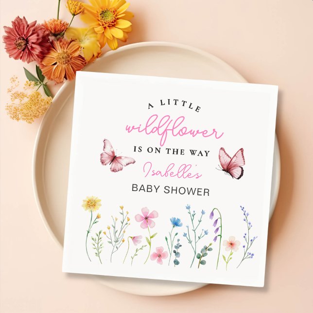 Vår Wildbloms Blommigt Girl Baby Shower Pappersservett (Skapare uppladdad)