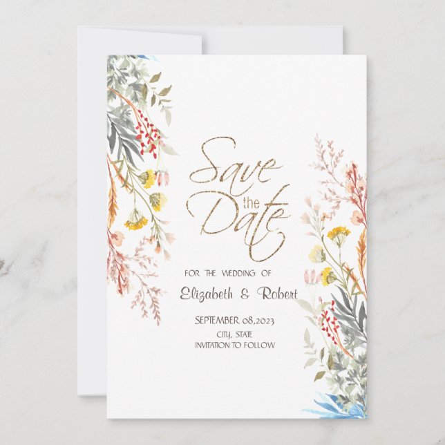 Vår Wildblomsverktyg som har torkat Spara datum Spara Datumet (Framsida)