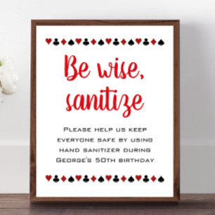 Var Wise Sanitize Las Vegas Casino Birthday Poster