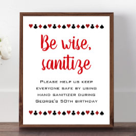 Var Wise Sanitize Las Vegas Casino Birthday Poster