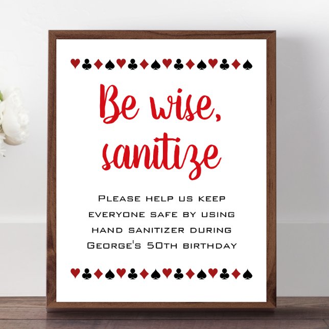 Var Wise Sanitize Las Vegas Casino Birthday Poster (Skapare uppladdad)