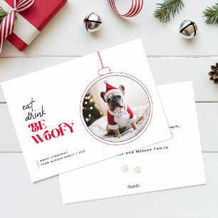 Var Woofy Familj Husdjur Hund Valp Foto Jul Julkort