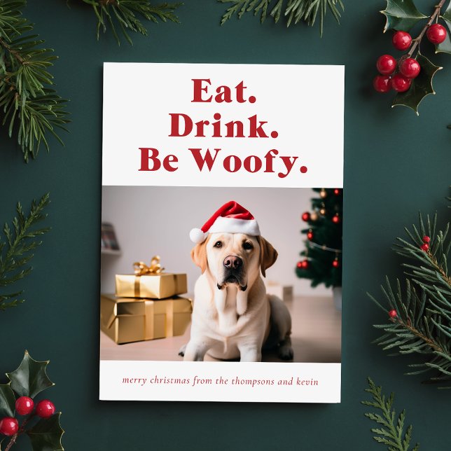 Var Woofy Funny Pet Hund Photo jul Julkort (Skapare uppladdad)