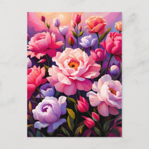Vår Zen Soluppgång Rosa Blommande Trädgård Helg Vykort