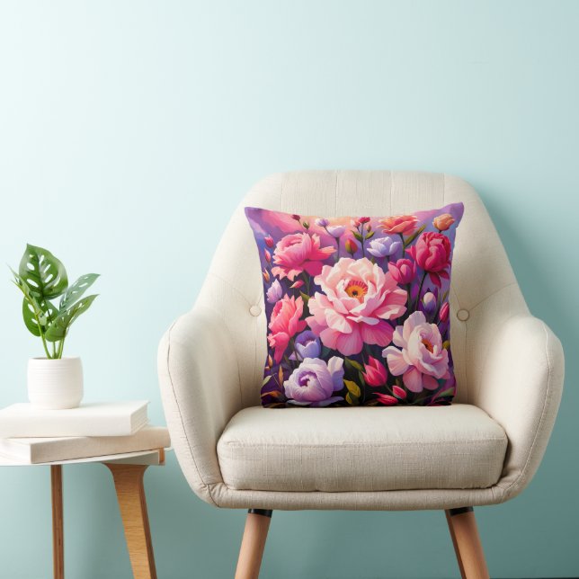 Vår Zen Soluppgång Rosa Blomsterträdgård  Kudde (Stol)