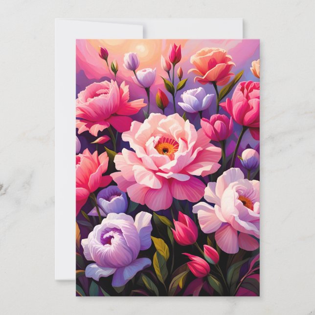 Vår Zen Soluppgång Rosa Blomsterträdgård  Meddelande (Framsida)