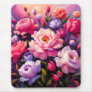 Vår Zen Soluppgång Rosa Blomsterträdgård  Musmatta