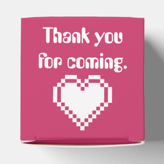 Våra 8-Bit-Hjärter i Raspberry Favor Box Presentaskar (Överdel)