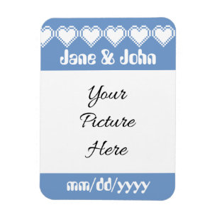 Våra 8-bitars Hearts i Periwinkle Reminder Magnet