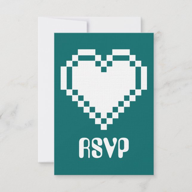 Våra 8-bitars Hearts i Teal OSA kort (Framsida)