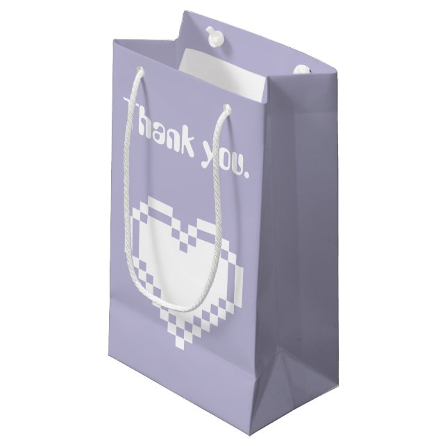 Våra 8-bitars hjärtan i Lavender Gift Bag (Framsidan Vinklad)