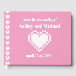 Våra 8-bitars hjärtan i Petal Rosa Guest Bok