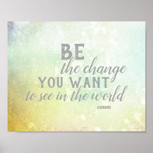 vara ändringen poster Gandhi-citat (Framsidan)