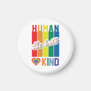 Vara både människa och typ - Vintagens regnbågsins Magnet