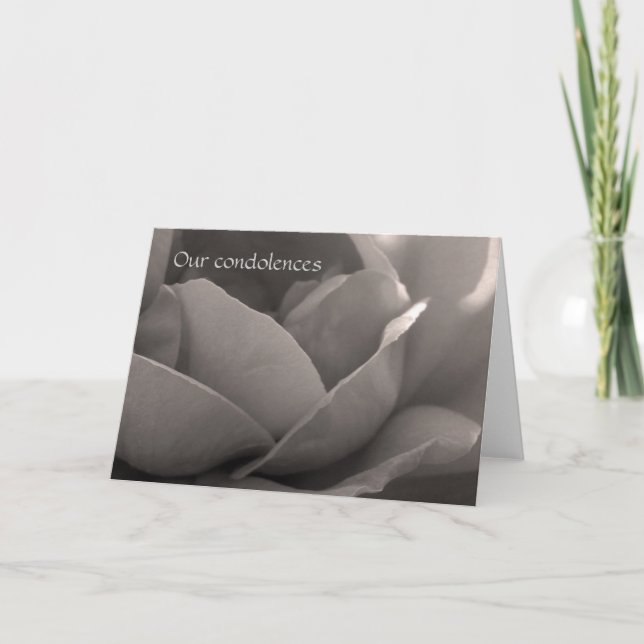 Våra beklagande - rosa kort i b&w (Framsida)
