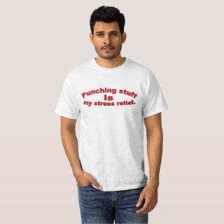 Vara besvärad förkroppsligar försvar som slår t-shirt