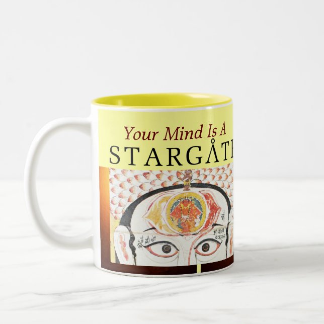 vara besvärad stargatemuggen Två-Tonad mugg (Vänster)