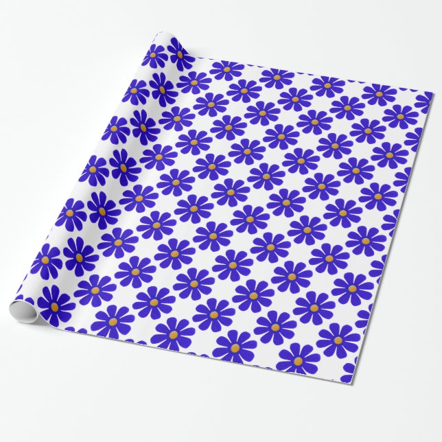 Våra blå blommor för alla tillfällen presentpapper (Utrullad)