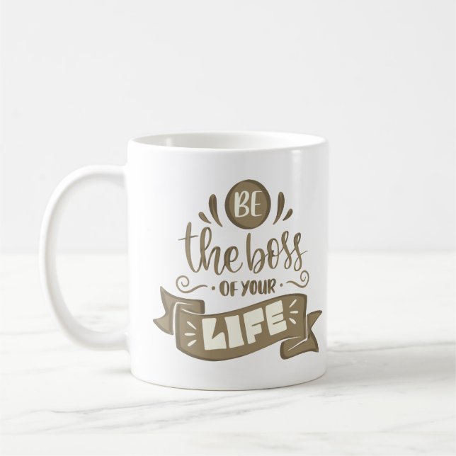 vara chef i ditt liv kaffemugg (Vänster)