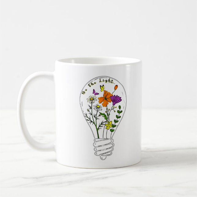 Vara den ljusa Wildblomens motivation-citat Kaffemugg (Vänster)