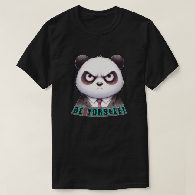 vara dig själv, galen panda t shirt (Design framsida)