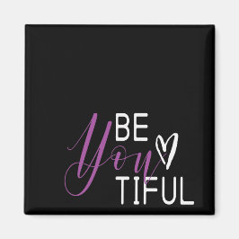 Vara din tipsamma Elegant Black White Lila Typogra Magnet