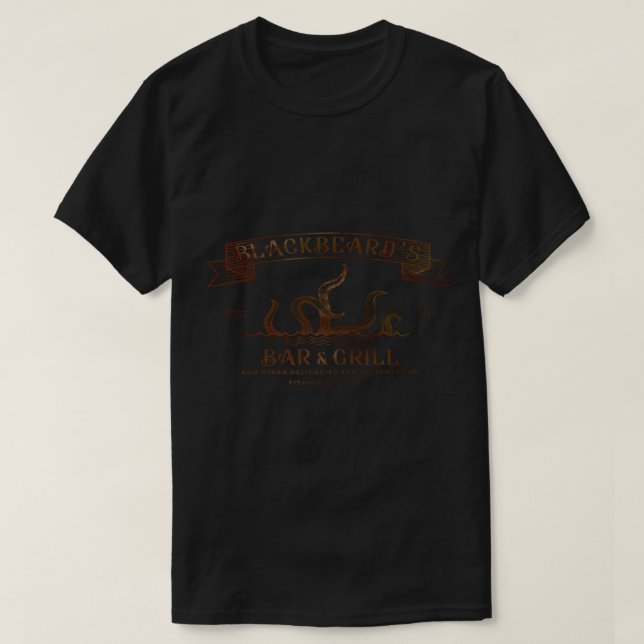 Våra elak dör Blackbeard_s Pub och Grill T Shirt (Design framsida)