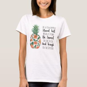 Vara en ananas Blommigt för korallvattenfärg T Shirt