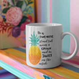 Vara en ananas inspirationstext för vattenfärgstyp kaffemugg