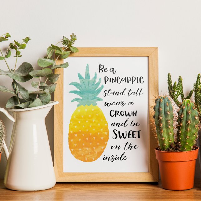 Vara en ananas inspirationstext för vattenfärgstyp poster (The perfect decorative touch to your home entertaining area )