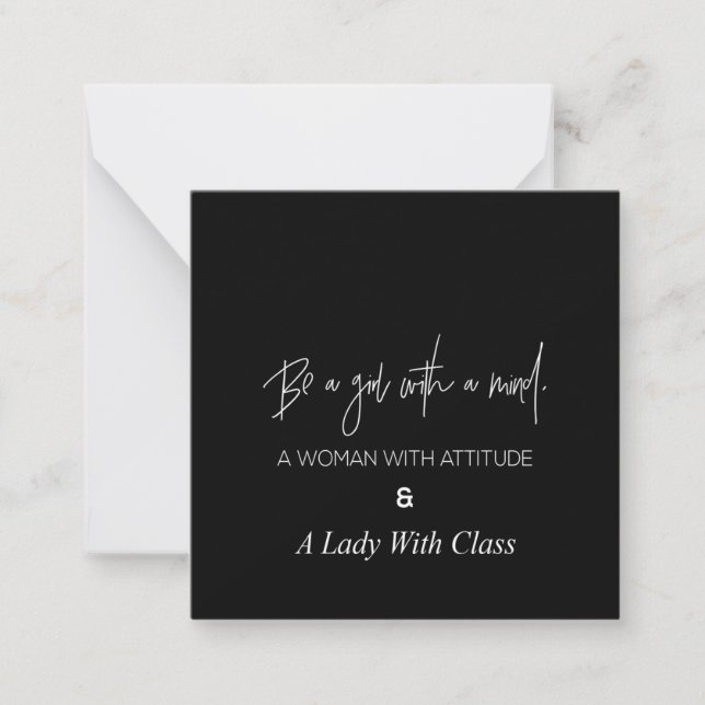 vara en flicka med sinne en kvinna med attityd gen anteckningskort (Framsida)