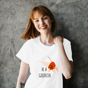 vara en guldfisk orange svart modern illustration t shirt