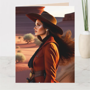 VARA ETT KOWGIRL BIRTHDAY GREETARD TACK KORT