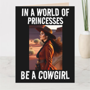 VARA ETT KOWGIRL BIRTHDAY-KORT FÖR HENNE TACK KORT