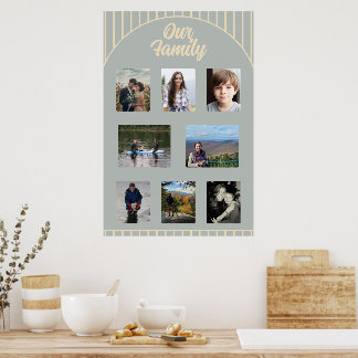Våra Familjefoton Grå Båge Poster
