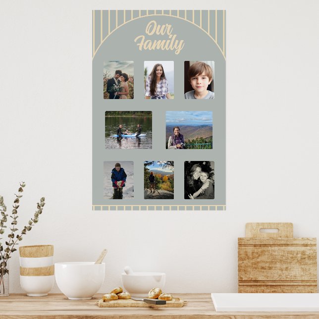 Våra Familjefoton Grå Båge Poster (Kök)