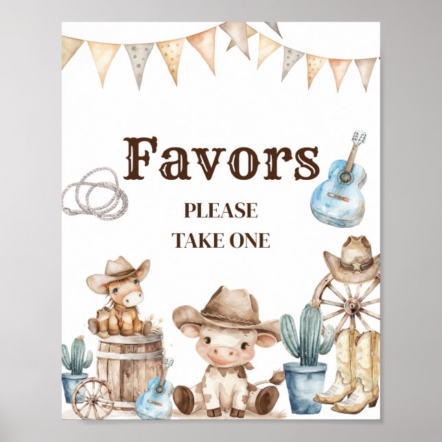 Våra favoriter i Vilda western Baby Shower Poster (Framsidan)