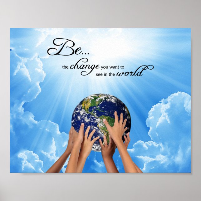 Vara förändringen - Gandhi Poster (Framsidan)