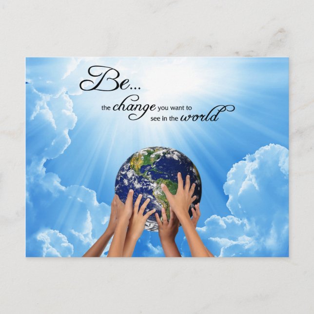 Vara förändringen - Gandhi Vykort (Framsida)